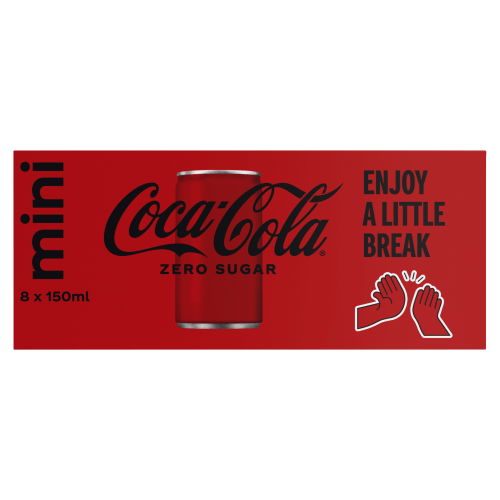 Foto van Coca-Cola Zero 8 x 15 cl op witte achtergrond