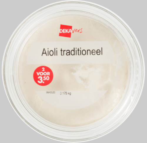 Foto van DekaVers Aioli op witte achtergrond