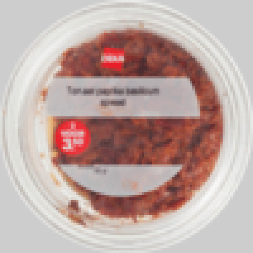 Foto van DekaVers Spread tomaat paprika basilicum op witte achtergrond