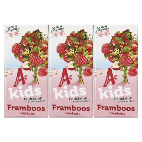Foto van Appelsientje Kids fruitdrink framboos 6 st. op witte achtergrond