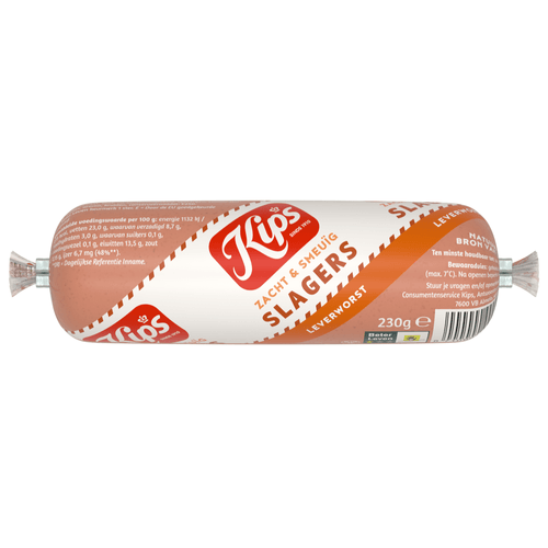 Foto van Kips Slagersleverworst op witte achtergrond