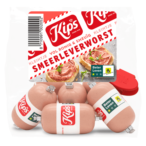 Foto van Kips Smeerleverworst kleintje op witte achtergrond