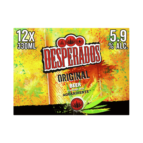 Foto van Desperados Bier regular 12st. op witte achtergrond