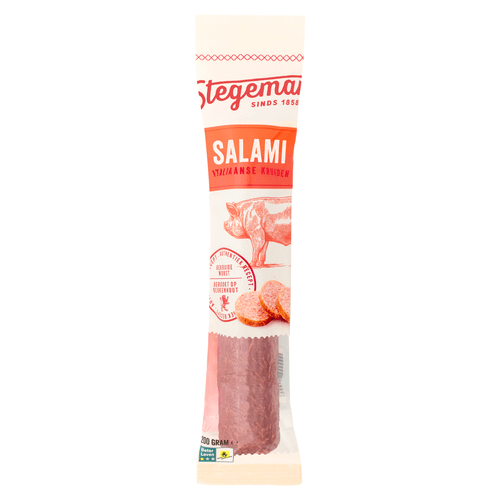 Foto van Stegeman Salami Italiaanse kruiden op witte achtergrond