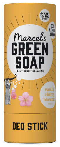 Foto van Marcel's Green Soap Deo stick vanilla cherry blossom op witte achtergrond