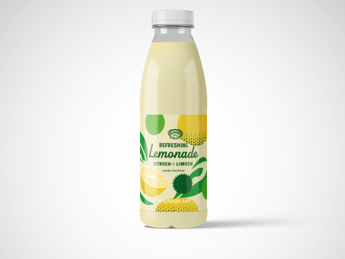 Foto van Fruity Juice Limonade citroen-limoen op witte achtergrond