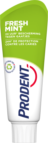 Foto van Prodent Tandpasta fresh mint op witte achtergrond