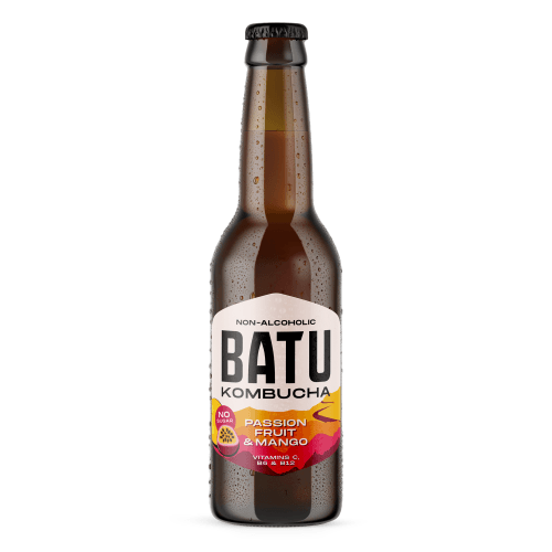 Foto van Batu Kombu Passion fruit & mango op witte achtergrond