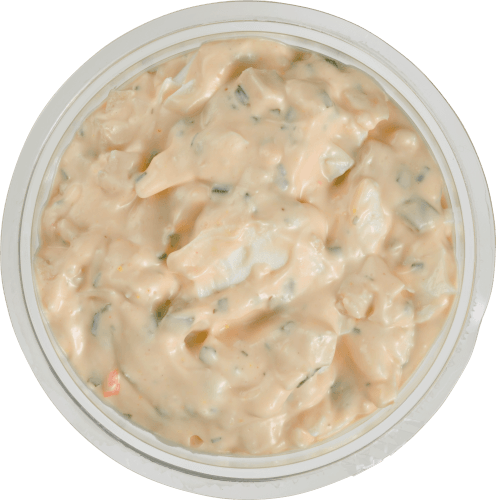 Foto van DekaMarkt Salade ei bieslook op witte achtergrond