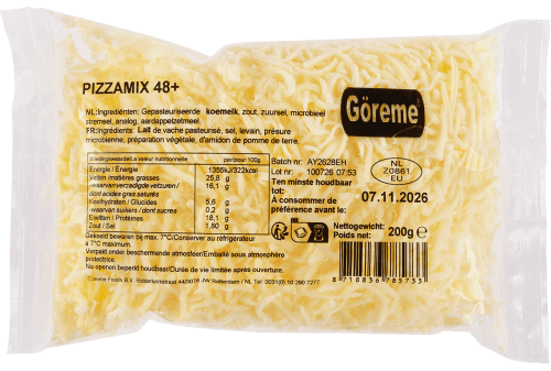 Foto van Goreme Gerapste kaas 48+ op witte achtergrond