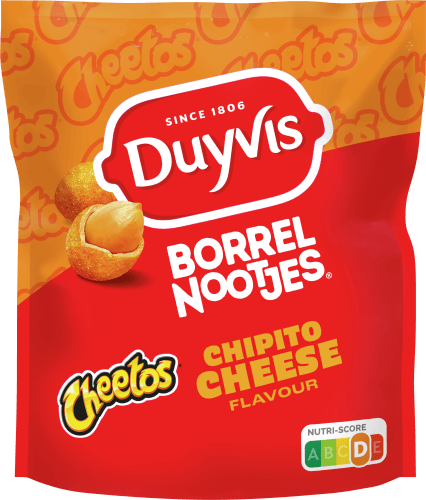 Foto van Duyvis Borrelnootjes cheetos chipito cheese op witte achtergrond
