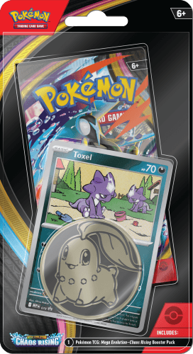 Foto van Pokemonkaarten chaos rising checklane op witte achtergrond