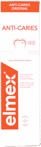 Foto van Elmex Tandpasta anti-caries op witte achtergrond