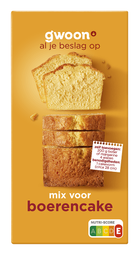 Foto van G'woon Mix voor boerencake op witte achtergrond