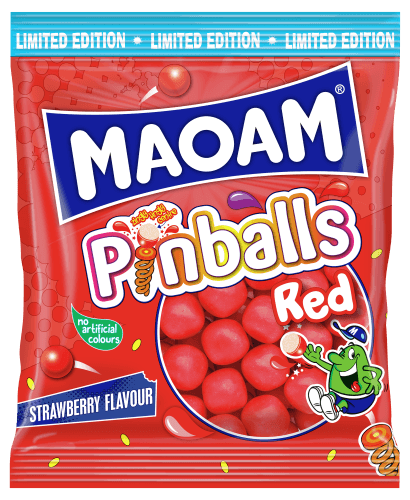 Foto van Maoam Pinballs red op witte achtergrond