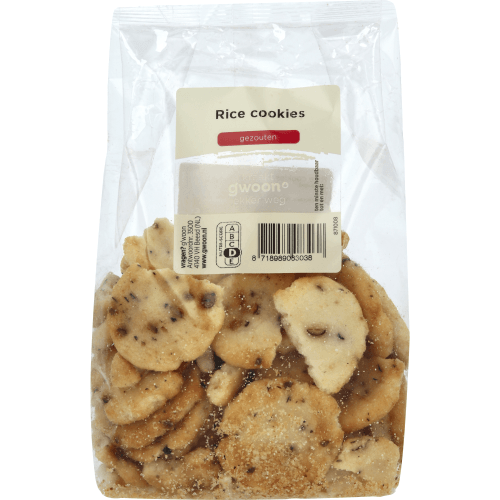 Foto van G'woon Rice cookies op witte achtergrond