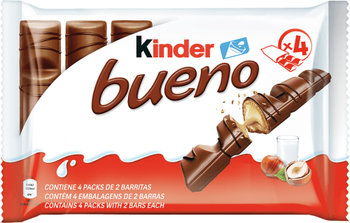 Foto van Kinder Bueno 4-pack op witte achtergrond