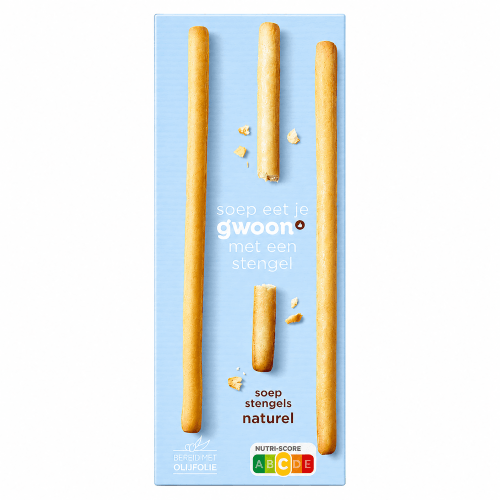 Foto van G'woon Soepstengels naturel op witte achtergrond