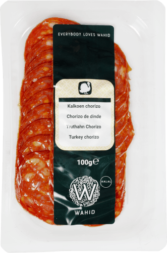 Foto van Wahid Hpp kalkoen chorizo op witte achtergrond