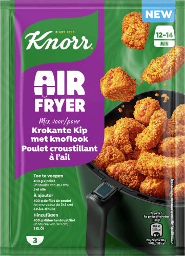 Foto van Knorr Kruidenmix airfryer knoflook kip op witte achtergrond