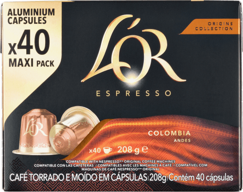 Foto van L'Or Koffiecups colombia op witte achtergrond
