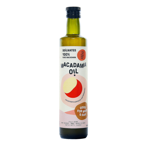 Foto van SOILMATES Macadamia olie op witte achtergrond