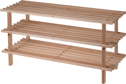 Foto van Schoenenrek hout 3 laags op witte achtergrond