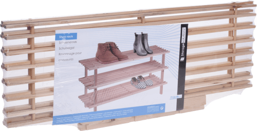 Foto van Schoenenrek hout 3 laags op witte achtergrond