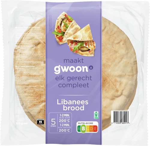 Foto van G'woon Libanees brood op witte achtergrond