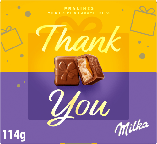Milka Pralines thank you melk caramel