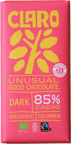 Foto van Claro Chocoladereep extra puur 85% op witte achtergrond