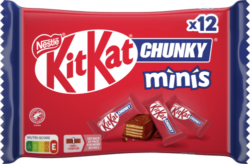 Foto van Nestlé Kitkat chunky minis 12 st. op witte achtergrond