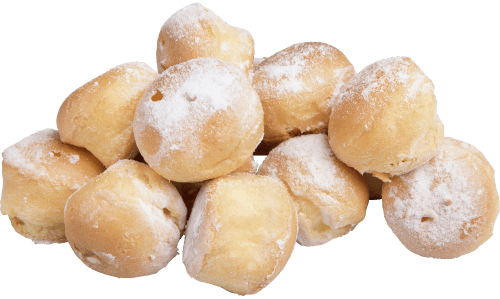 Foto van Banketbakkers soesjes op witte achtergrond