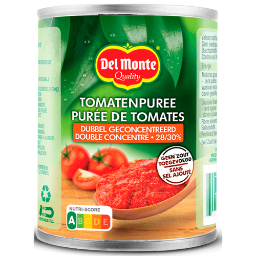 Foto van Del Monte Tomatenpuree dubbel geconcentreerd op witte achtergrond