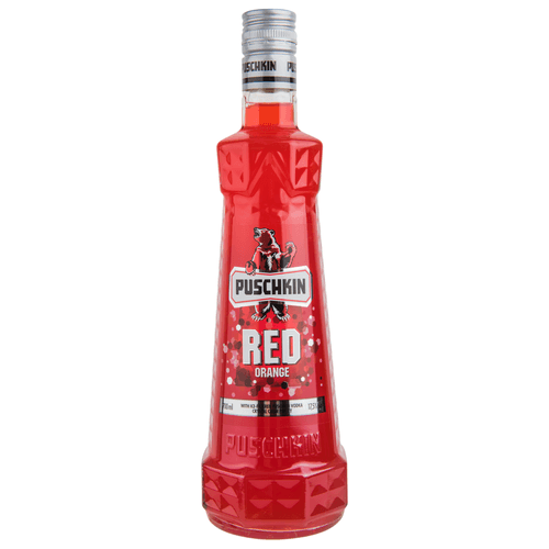 Foto van Puschkin Vodka red op witte achtergrond