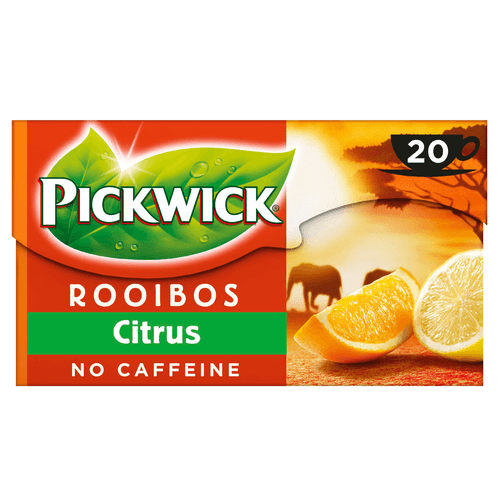 Foto van Pickwick Citrus Rooibos thee op witte achtergrond