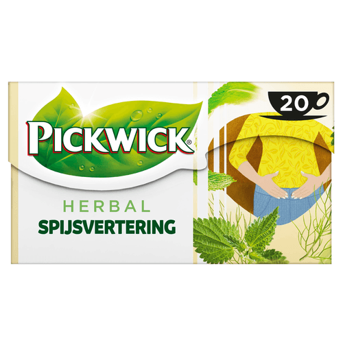 Foto van Pickwick Spijsvertering kruiden thee op witte achtergrond