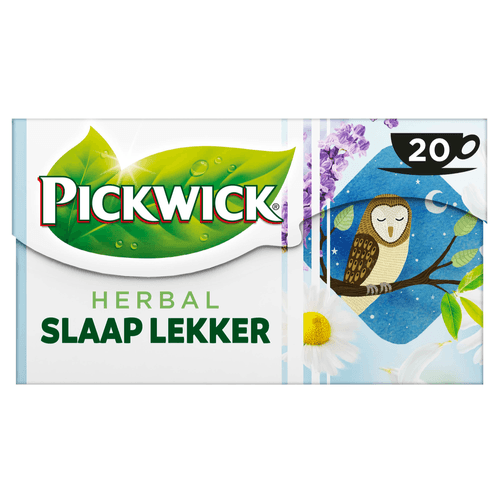 Foto van Pickwick Slaap Lekker kruiden thee op witte achtergrond