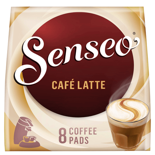 Foto van Senseo Café Latte Koffiepads op witte achtergrond