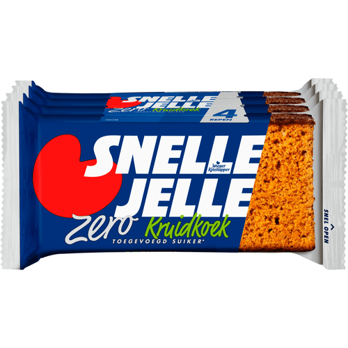 Foto van Snelle Jelle Ontbijtkoek zero 4 stuks op witte achtergrond