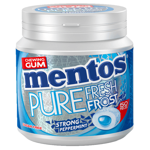 Foto van Mentos Kauwgom pure frost strong mint 50 stuks op witte achtergrond