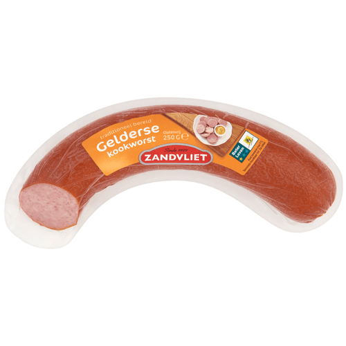 Foto van Zandvliet Gelderse kookworst op witte achtergrond