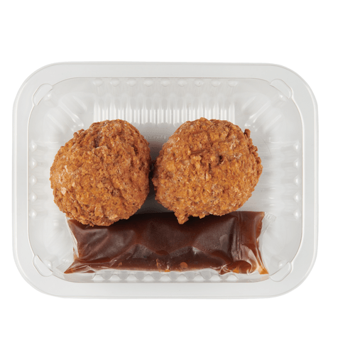 Foto van DekaVers Gebraden gehaktbal met jus 2 stuks op witte achtergrond