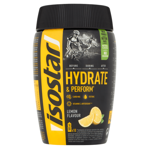 Foto van Isostar Sportdrank lemon op witte achtergrond