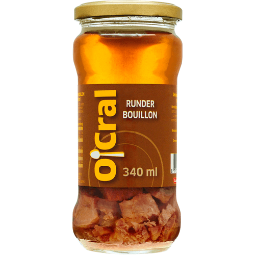 Foto van O'cral Bouillon rund op witte achtergrond