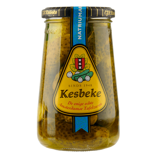 Foto van Kesbeke Augurken natrium arm op witte achtergrond