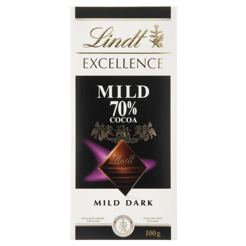Foto van Lindt Chocoladereep excellence 70% mild op witte achtergrond