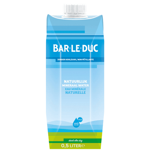 Foto van Bar le Duc Mineraalwater zonder koolzuur op witte achtergrond