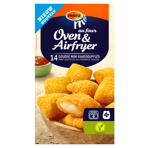 Foto van Mora Oven mini kaassoufflés 14 stuks op witte achtergrond