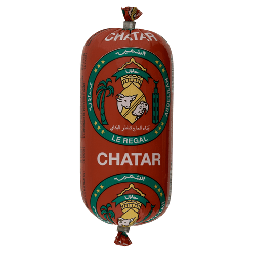 Foto van Chatar Worst rund-gevogelte op witte achtergrond